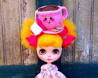 Crochet Teacup Hair Clip for Blythe Doll or You