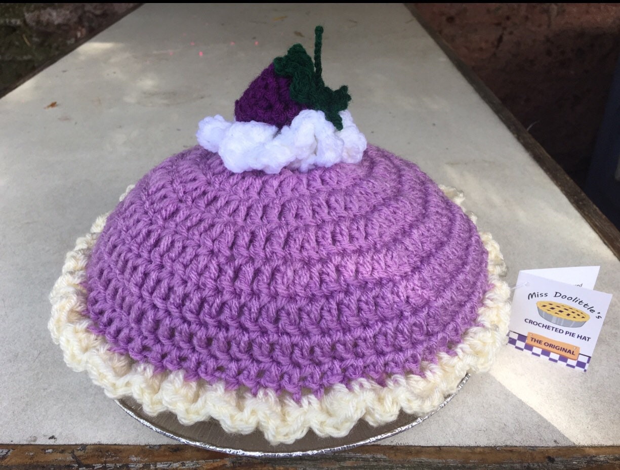 Crochet Boysenberry Cream Pie Beanie Hat - Etsy