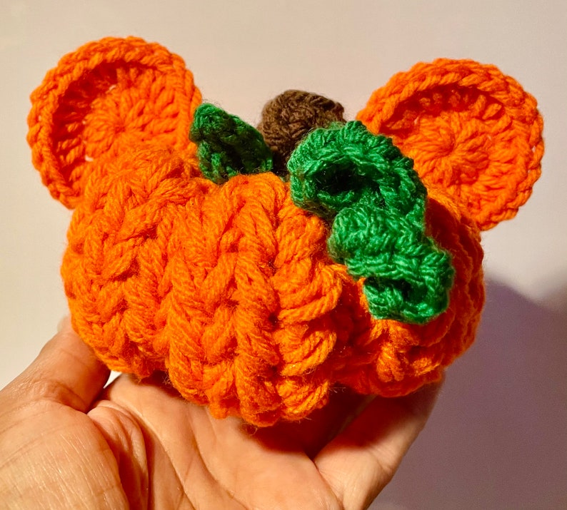 Crochet Decorative Halloween Mouse Pumpkin Shelf Sitter or for Tiered Tray image 1