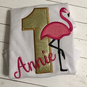 Flamingo Birthday shirt- 1st birthday flamingo shirt- Girls Flamingo Shirt-1st Birthday Shirt, Personalized, Custom, Personalized