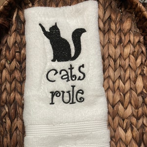 Cat Hand Towel- Hand Towels- Bathroom Hand Towels- Towels