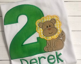 Lion Birthday Shirt: Safari Outfit, Custom Age