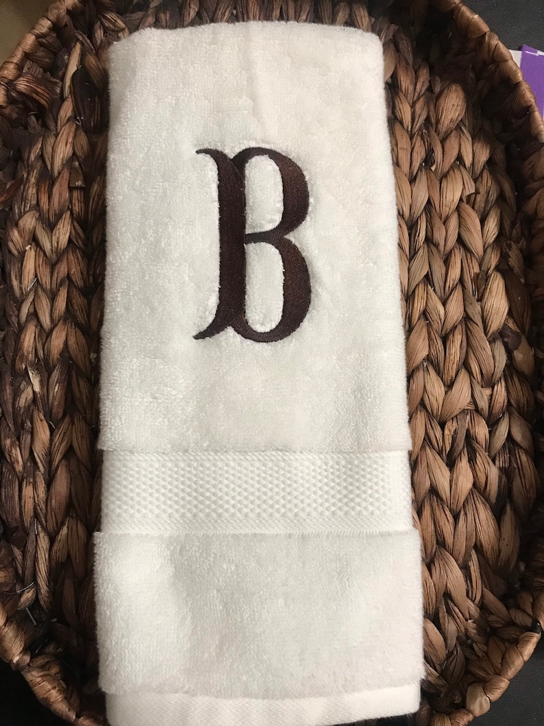 Monogram Hand Towel- Personalized Hand Towel- Hand Towels-Bathroom Hand Towels Monogrammed with Initial, Wedding Gift, Gift, Personalized