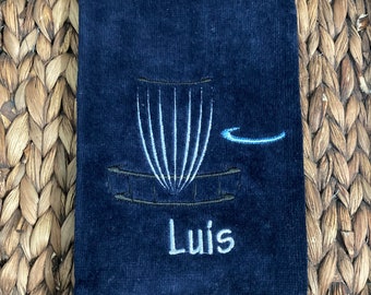 Personalized Disc Golf Towel – Custom Embroidered Disc Golf Basket Design – Personalized Gift for Disc Golfers – Embroidered Sports Towel