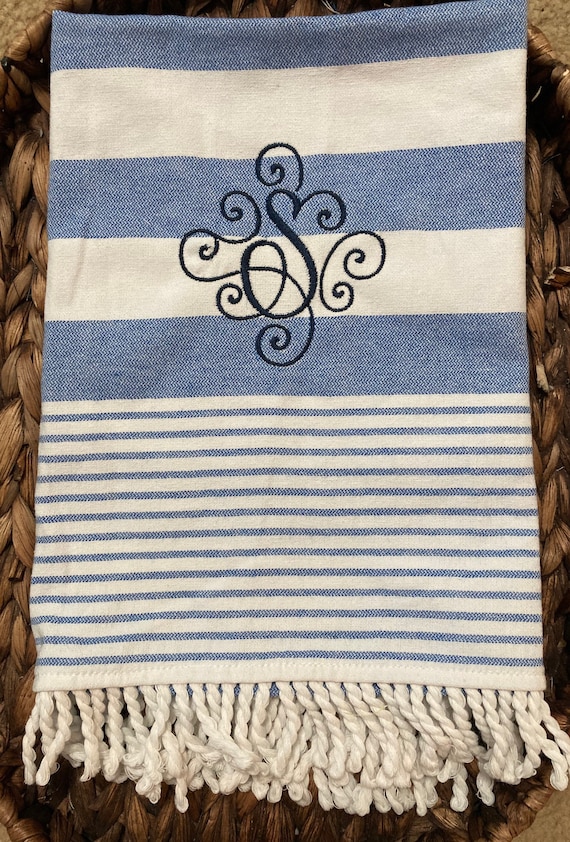 Monogrammed Hand Towel-kitchen Hand Towels Blue and White Kitchen