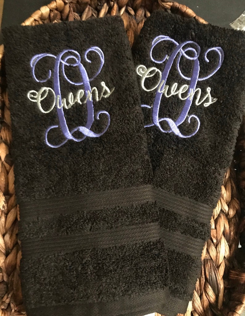 Monogram Hand Towels Bathroom Hand towels Personalized Hand Etsy