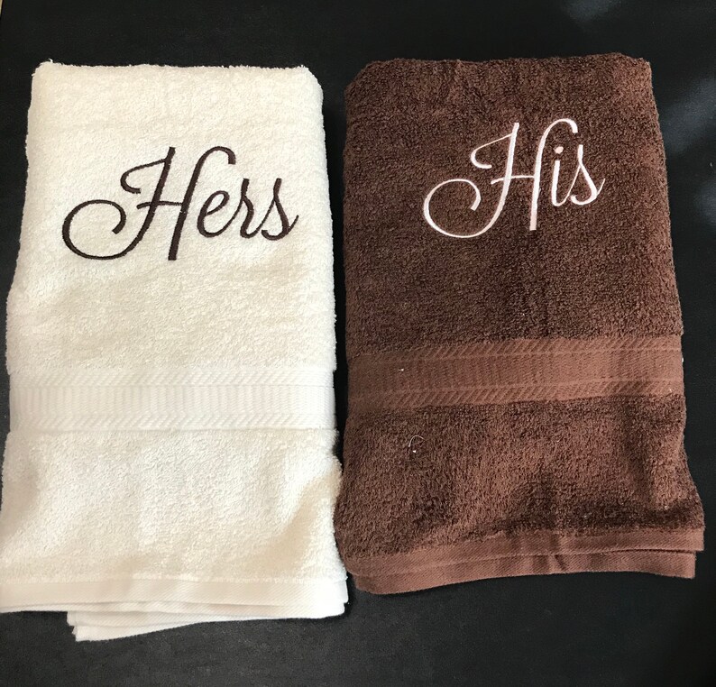 His and Her Bath Towel Set Monogrammed Bath Towels Mr and Etsy