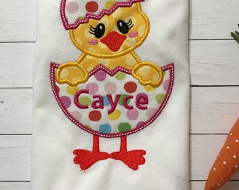 Personalized Easter Chick Shirt: Girls' Holiday Outfit