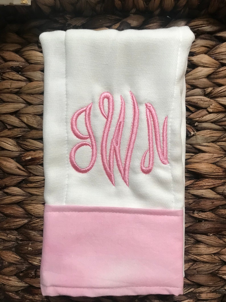 Burp Cloth set for Girls Burp Cloth Set Pink and Gold Burp Cloth Set Monogram Burp Cloth Set Personalized Burp Cloths burp Rags image 4