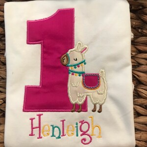 Girls Llama Birthday Shirt: Personalized 1st Birthday Outfit