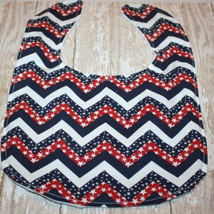 Baby Bib-Fourth of July Bib- Red-White- Blue Bib-Chevron Baby Bib- Gender Neutral Baby Bib- Bibs