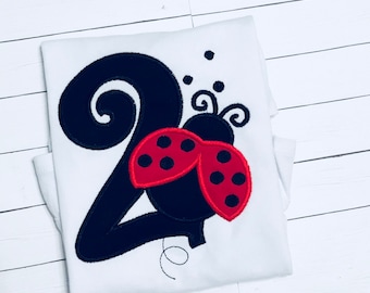 Lady Bug Birthday Shirt for Kids Personalized
