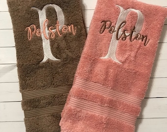 Monogrammed Hand Towel Set: Personalized Embroidered Gift