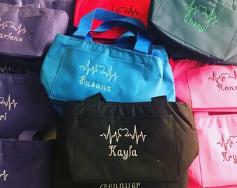 Monogram Lunchbox, Personalized Cooler Tote,  Personalized Lunch box, Nurse Lunch Box, Embroidered Lunch bag, Personalized Gift, Nurse Gifts