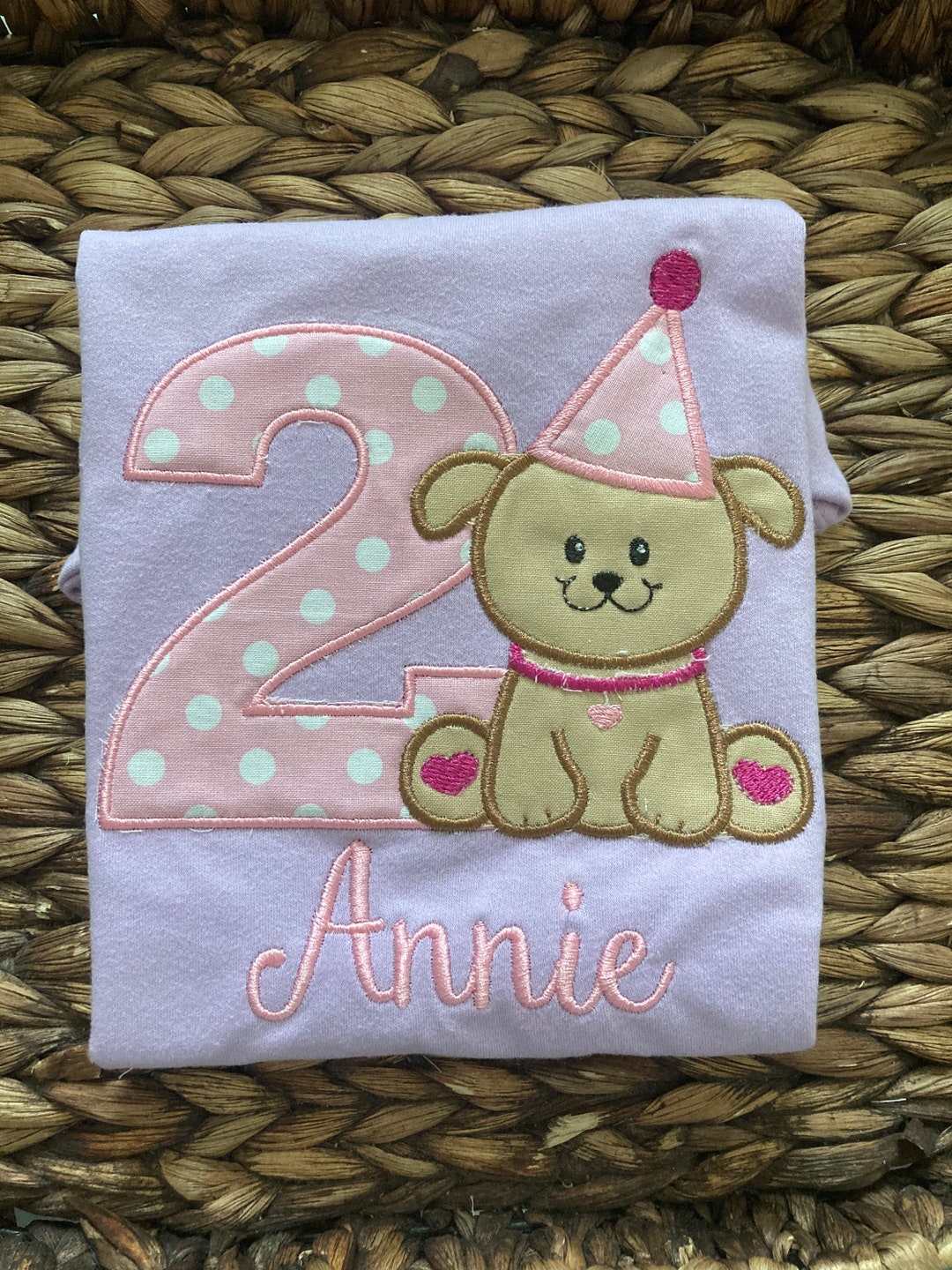 Puppy Dog Birthday Shirt Personalized Birthday Shirt for Girls 1st