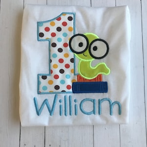 Bookworm 1st birthday shirt - Reading 1st birthday shirt - Reading birthday outfit - book worm birthday party shirt- 1st birthday ANY AGE