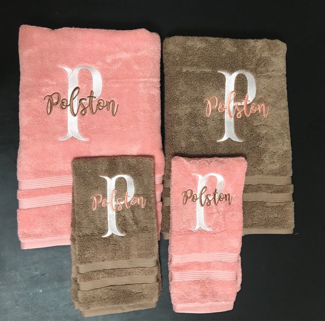 Monogram Bath and Hand Towel Set Personalized Bath and Hand Towelsbath