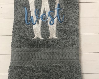 Monogrammed Hand Towel: Personalized Embroidered Gift