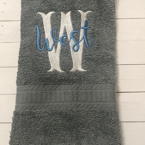 Monogram Hand Towel Etsy