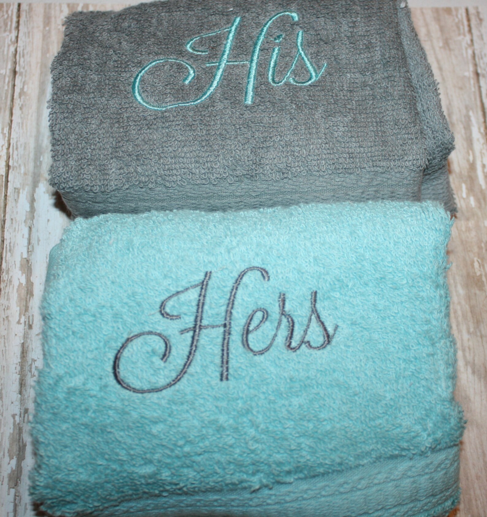 His and Hers Hand Towel Set Mr and Mrs Hand Towel Set Etsy