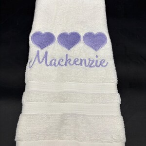 Personalized Heart Towel, Personalized Hand Towel, Personalized Bath Towel, Kids Towel, Towel With Name, Gift, Bathroom Towel, Hand Towels