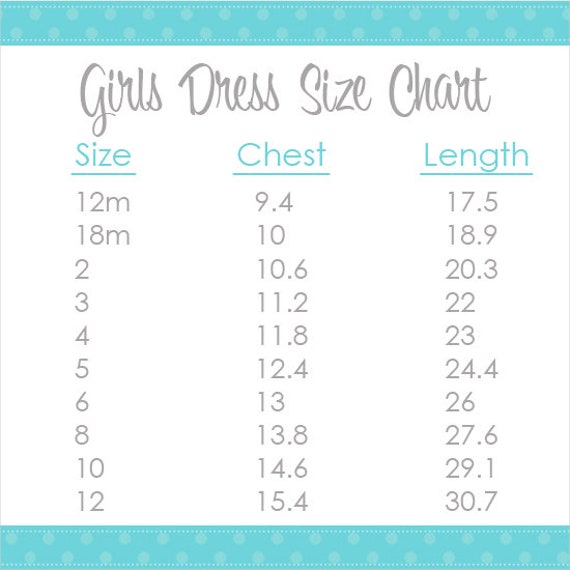 Ruffle Girl Size Chart