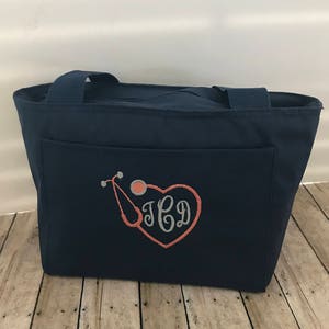 Monogram Lunchbox, Monogram Lunch Bag, Personalized Cooler Tote,  Personalized Lunch box, Nurse Lunch Box, Embroidered Lunch bag, Nurse Gift