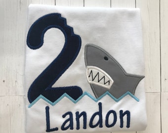 2nd Birthday Shark Shirt - Baby Boy Birthday Shirt - Shark Birthday Outfit - Shark Birthday Shirt - 2nd Birthday shirt - 2nd Birthday boy