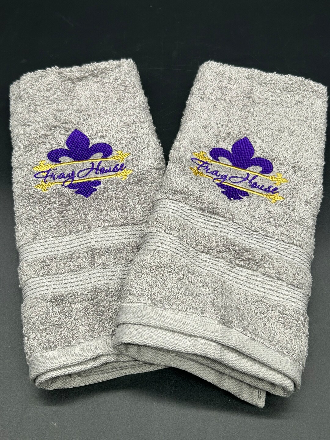 Fleur De Lis Hand Towel Settowels Mardi Gras Towel Personalized Towels