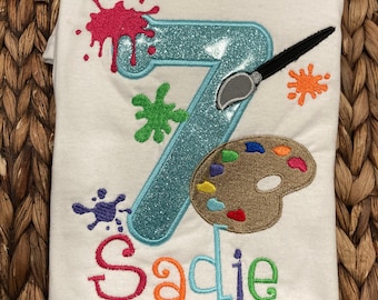 Paint Party Birthday Shirt: Personalized Art Theme Tee