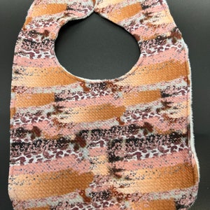 Baby Girl Bib- Girls Baby Bib- Animal Print Bib-Pink, Peach and Corals Baby Bib- Minky Baby Bib- Baby Bibs- Baby Shower Gift- Bibs