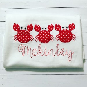Crab Shirt- Girls Outfit- Girls Crab Shirt- Girls Summer Shirts- Girls Vacation Beach Shirt- Boys Crab Shirt- Crab Shirt- Baby Crab shirt