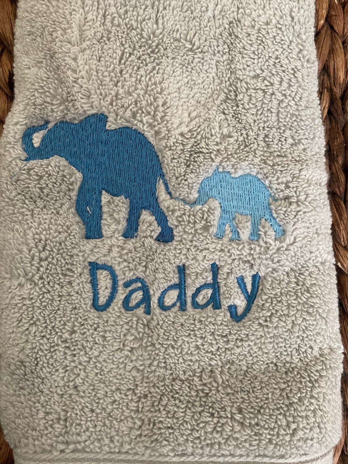 Personalized Hand Towel With Elephants Elephant Hand Towel Etsy