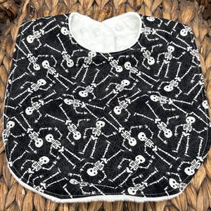 Skeleton Baby Bib: Personalized Halloween Cotton Bib