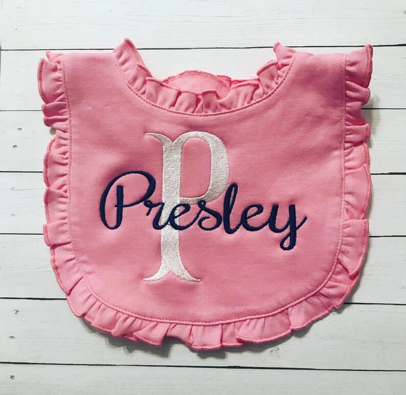 monogrammed baby bibs