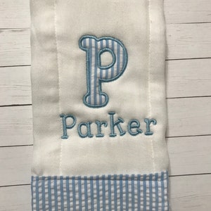 Baby Boy Monogram Burp Cloth-Personalized Burp Cloths-Burp Cloths- Boy Burp Cloth- Initial burp Cloth