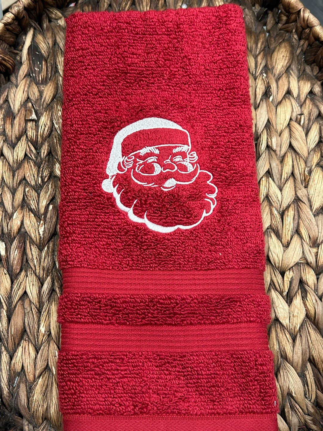 Santa Hand Towelsanta Bath Towel Personalized Christmas Towels