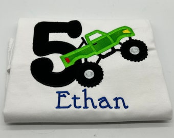 Monster Truck Birthday Shirt: Personalized Boys Birthday Outfit