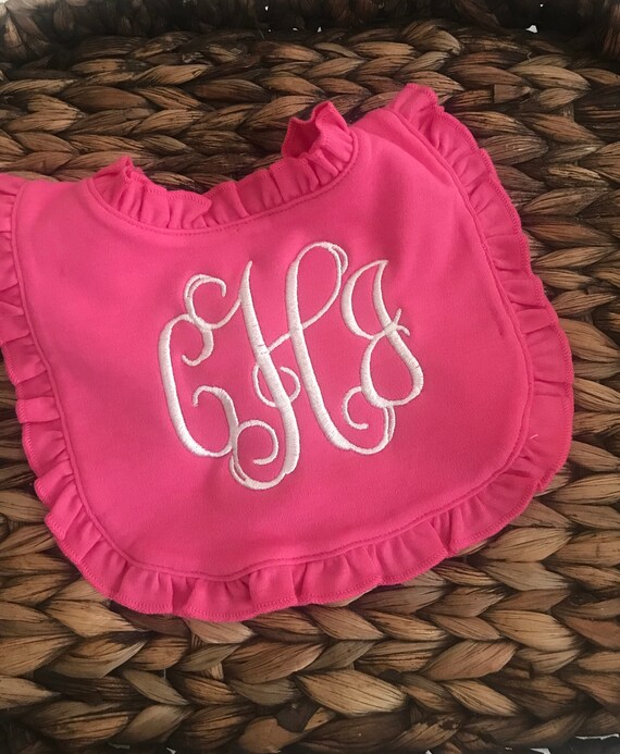 monogrammed baby bibs