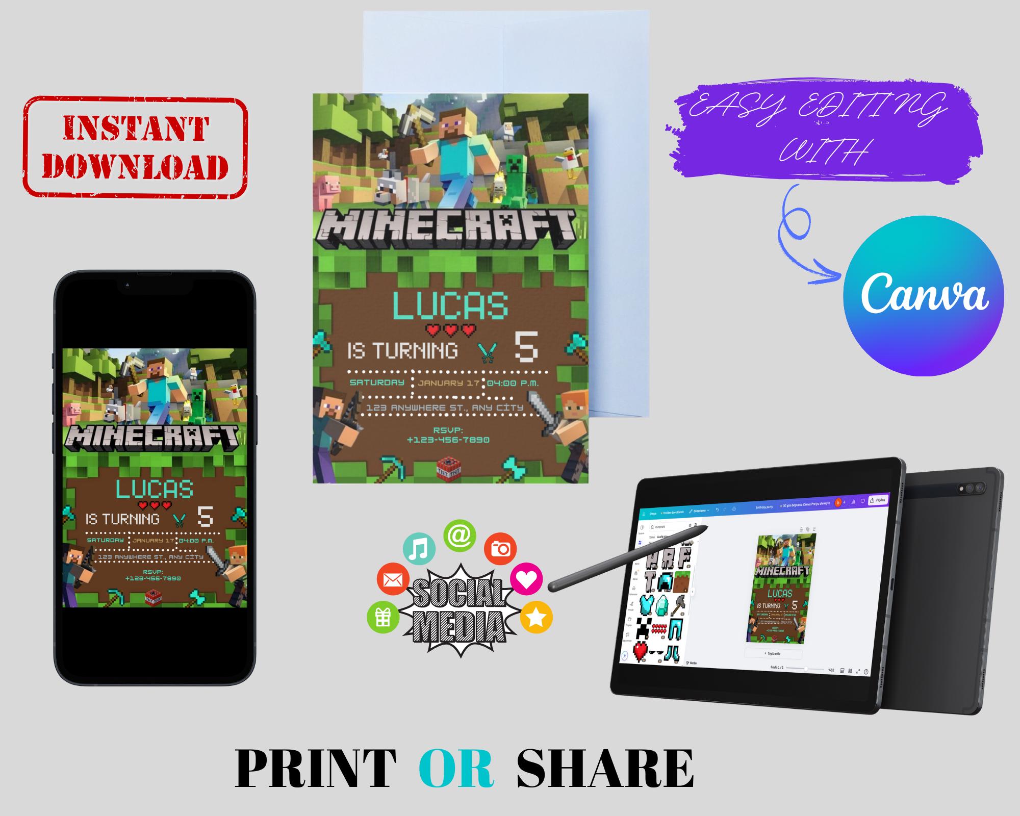 Editable Minecraft Invite (Basic)