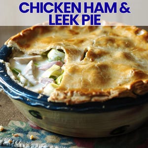 Recipe for Chicken Pie for Family Dinner party Idea for sunday food Savoury pastry recipe for Pie Recipe Card for Baking at Home with kids