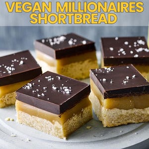 Ricetta per la pasta frolla vegana Millionaire / Dessert facile a base vegetale / Scheda ricetta digitale per cucinare a casa e dolci senza uova e senza latticini