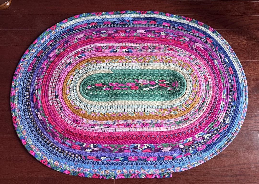 Small Rugs Roll Colorful Oval Jelly Roll Rug - Etsy
