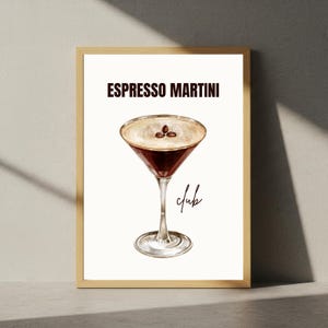 Digital Download Espresso Martini Poster | Printable Wall Art | Cocktail Bar Decor |  Modern Art Print