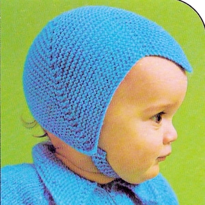 Vintage Baby Hat Knitting Pattern PDF • Pixie Elf Knit Baby Helmet Pattern Easy Toddler Hat Pattern Lace Garter Stitch Boy Girl • 6-12 month