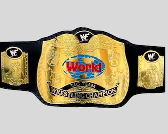 Vintage Style World Tag Team Championship Belt Adult Collectible Gold Finish