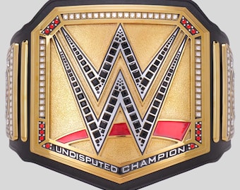 Réplica del cinturón de campeón indiscutible de lucha libre, color oro, artículo de colección para aficionados adultos.