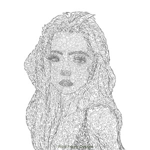 Abstract Woman Portrait Digital Print | Hand-Drawn Fine Line Illustration | Minimalist Feminine Wall Art | Modern Black and White Printable