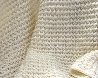 Mock Waffle Stitch Crochet Baby Blanket PATTERN (English only)©