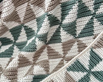 Playful Pinwheels Crochet Baby Blanket PATTERN (English only)©
